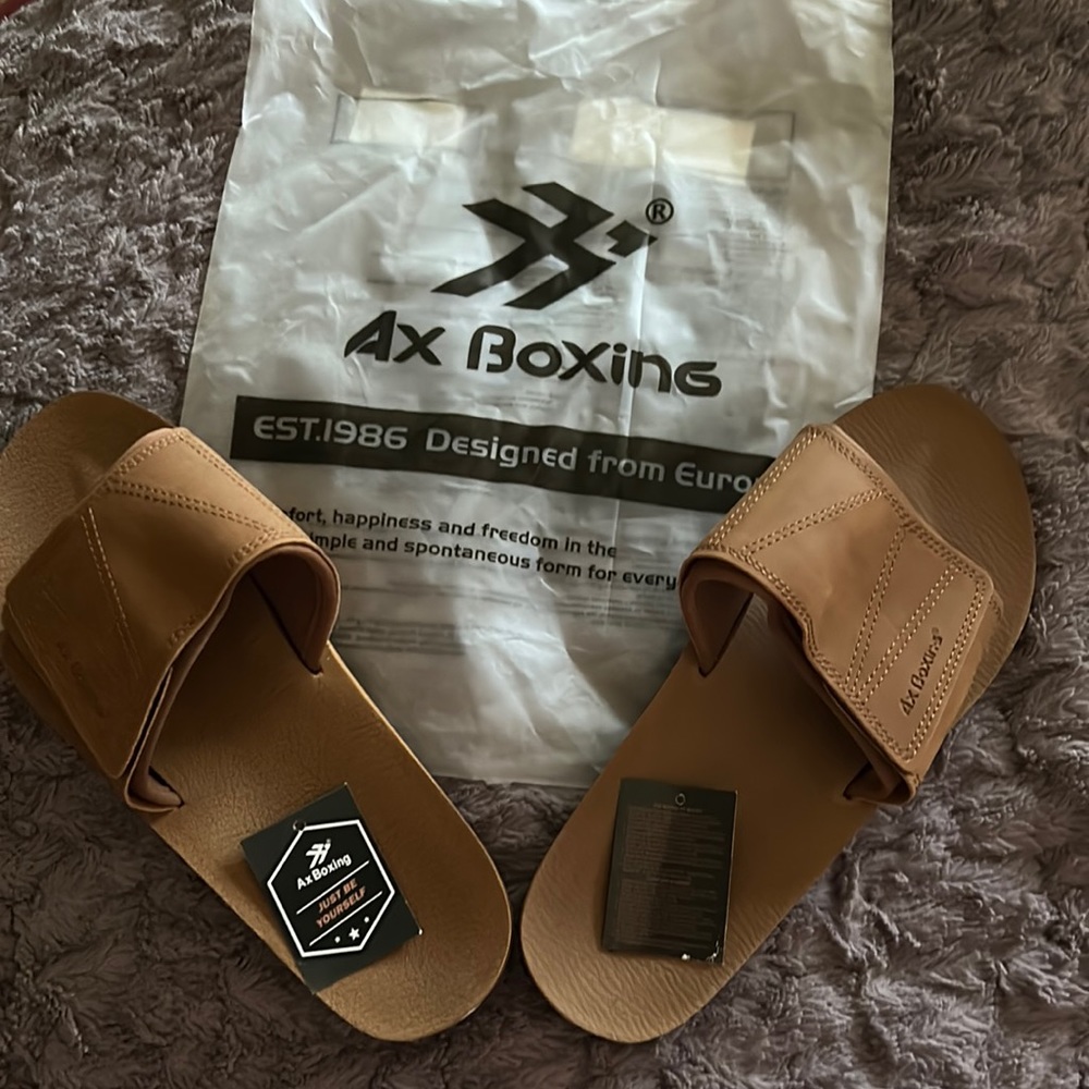 Ax Boxing slip on Velcro tan new sandal